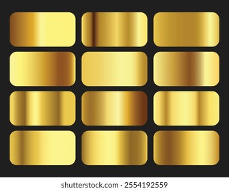 Gold Gradient color palette set elements