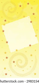 gold gradient colored card, usable in highsize or landscape format with a starhelix and a transparent frame for content to be added