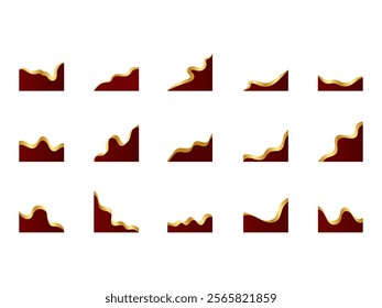 Gold Gradient Corner Element Set