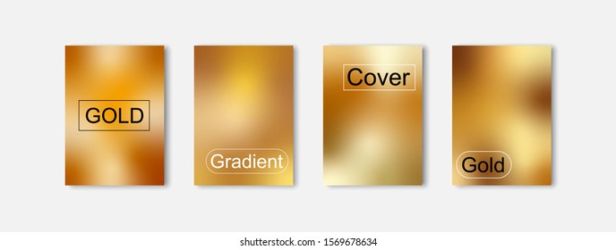 Gold gradient cover collection vector background. Abstract blurred wallpaper texture. Christmas concept. Template for website design and social media advertising.