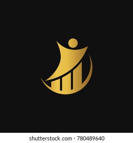Gold gradient Finance logo template design vector icons logotype emblem business