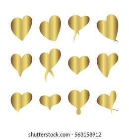 Gold gradient foil heart, Valentine day love golden luxury vintage wedding  invitation design