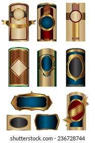 gold and gradient label set