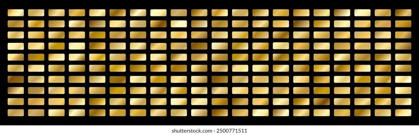 Conjunto de degradado de oro, metal dorado, Vector dorado, textura dorada