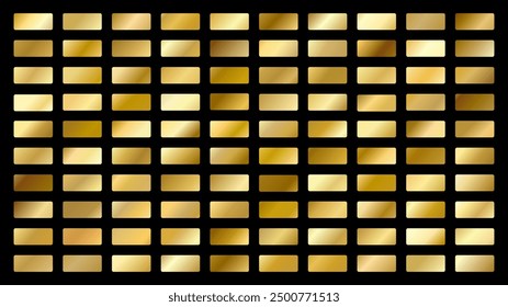 Conjunto de degradado de oro, metal dorado, Vector dorado, textura dorada