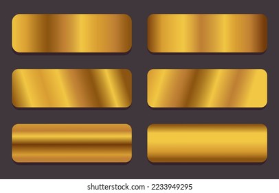 Gold gradient metallic set vector