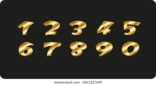 Gold gradient number on black background