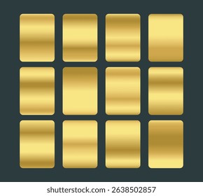 gold gradient palette collection set in isolated background