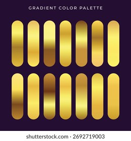 Paleta de gradiente dourado define vetor de plano de fundo