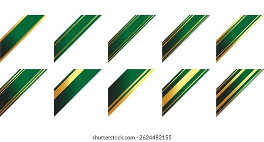 Gold Gradient Ribbon Tab  Set