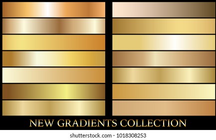Gold gradient set background vector icon texture metallic illustration for frame  ribbon  banner  coin   label  Realistic abstract golden design seamless pattern  Elegant light   shine template