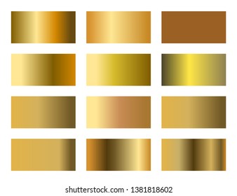 Gold gradient set background vector  Realistic abstract golden design seamless pattern. 