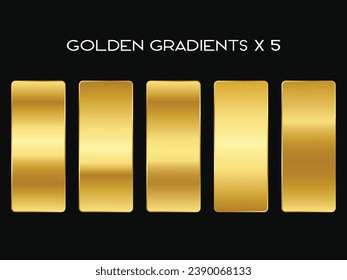 Juego de degradado de oro, colores de gradiente dorado abstracto brillante