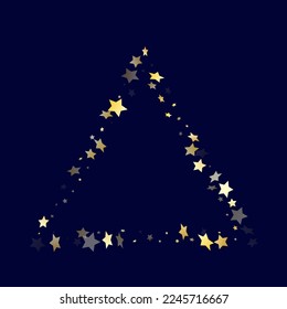 Gold gradient star dust sparkle vector background. Cosmic gold star sparkles dust elements on dark blue night sky vector illustration. Christmas confetti glitter decoration.