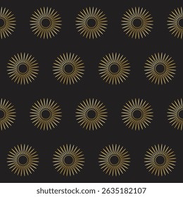 Gold Gradient Star on Black background. Christmas or New year Party Decoration. Outline Star Seamless Pattern background. Elegant Vintage Aesthetic Boho Textile Print. Wrapping Paper, Baby Wall Art 