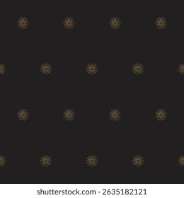 Gold Gradient Star on Black background. Christmas or New year Party Decoration. Outline Star Seamless Pattern background. Elegant Vintage Aesthetic Boho Textile Print. Wrapping Paper, Baby Wall Art 