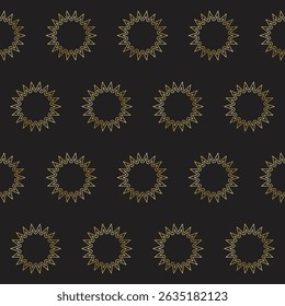 Gold Gradient Star on Black background. Christmas or New year Party Decoration. Outline Star Seamless Pattern background. Elegant Vintage Aesthetic Boho Textile Print. Wrapping Paper, Baby Wall Art 