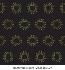 Estrela de Gradiente de Ouro no fundo preto. Decoração de Natal ou Ano Novo. Contornar o plano de fundo do padrão contínuo de estrela. Elegante Vintage estética Boho impressão têxtil. Papel de embrulho, arte da parede do bebê 