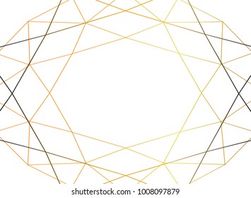 Gold gradient triangles on white background. Geometric shapes. Polygonal texture. Horizontal