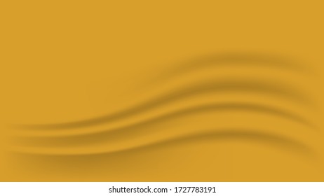gold gradient and wave curve for luxurious background, golden fabric cloth smooth for backdrop, wavy fabric cloth gold for wallpaper, illustration clothes silk flowing and ripple for copy space