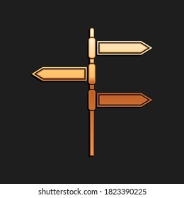 Gold Graduation cap on globe icon isolated on black background. World education symbol. Online learning or e-learning concept. Long shadow style. Vector.