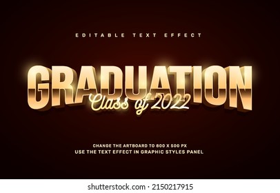 Gold graduation editable text effect template