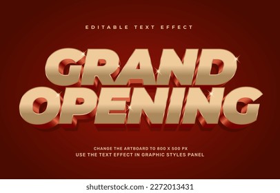 Gold Grand opening editable text effect template