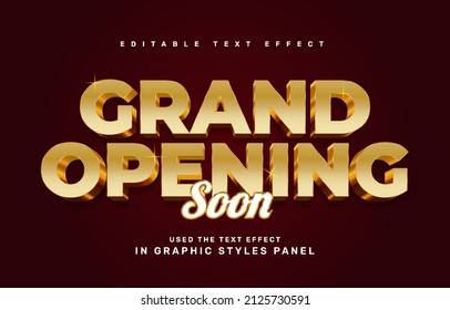 Gold Grand Opening text effect - Shutterstock ID 2125730591