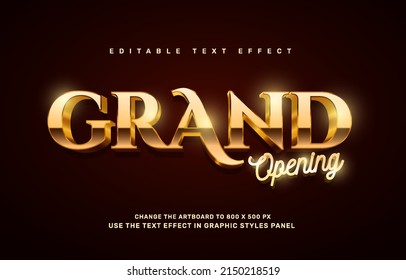 Gold Grand Opening text effect - Shutterstock ID 2150218519
