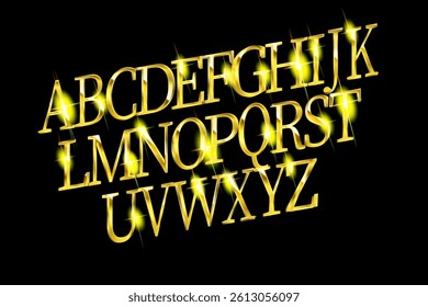 Gold Grand Opening text effect. Vector illustration