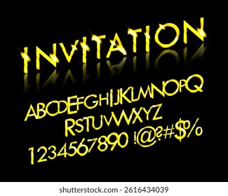 Gold Grand Opening text effect. Vector illustration