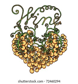 gold grape wine woodcut