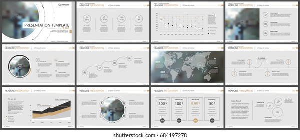 Gold and gray elements for infographics on a gray background. Presentation templates. Use in presentation, flyer and leaflet, corporate report, marketing, advertising, annual report, banner.