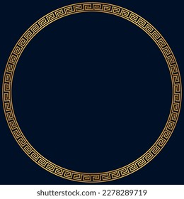 Gold greek circle border, Round border frames