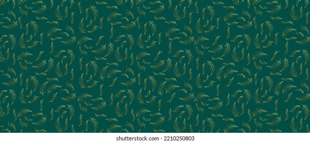 gold green abstract leaf pattern background vector illustration