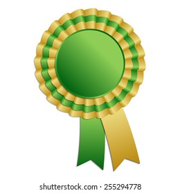 Gold Green Blank Award Rosette Ribbon Stock Vector (Royalty Free ...