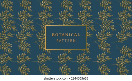 Gold und grünes botanisches Muster.
