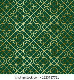 
Gold Green Geometric Vector Pattern