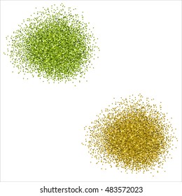 Gold and green glitter background, shiny texture