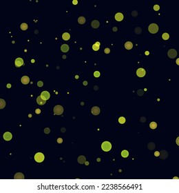 Gold green glitter on a black background. Explosion of confetti. Vector festive background. Snow falling texture. Abstract element of design for new year, christmass, birthday, wedding, banner, poster