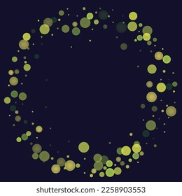 Gold green glitter on a black background. Explosion of confetti. Vector festive background. Snow falling texture. Abstract element of design for new year, christmass, birthday, wedding, banner, poster