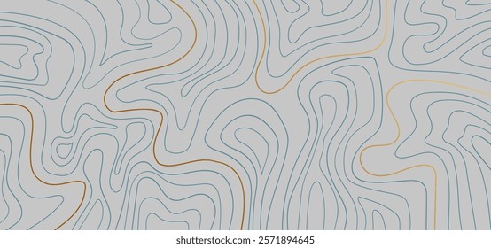 Gold and green line contour map on gray background.vector illustration