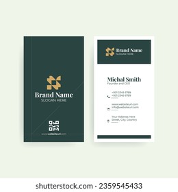 Gold Green Luxury Business Card Design