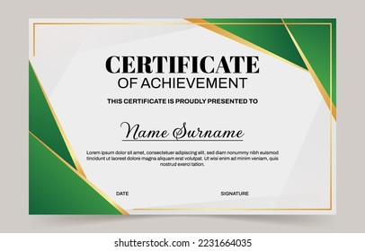 Gold Green Professional Certificate Template