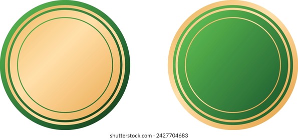 Gold and green round circle sign badge vector isolated illustration element for St Patrick's day decoration graphic design