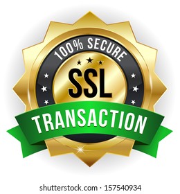 Gold Green Secure Transaction Badge