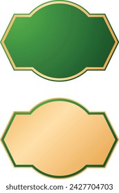 Gold green sign label board vector illustration clipart for St. Patrick's Day Irish holiday concept decoration