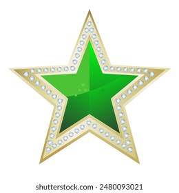 Gold and green starm award - vector illustration	