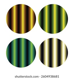 Gold and Green Striped Circular Patterns


