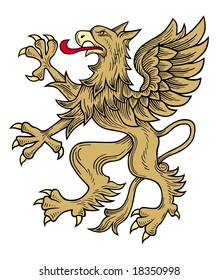 Gold griffin vector